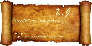 Kovács Jakobina névjegykártya